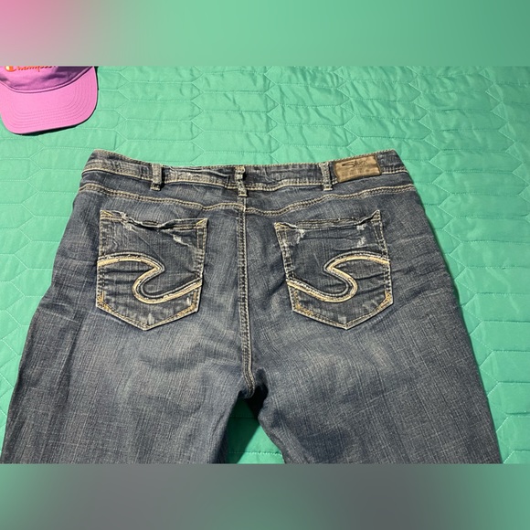 Plus Size Silver Cropped Jeans - Picture 4 of 4